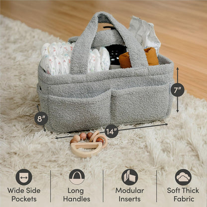 Baby Diaper Caddy Organizer, Nursery Fleece Basket