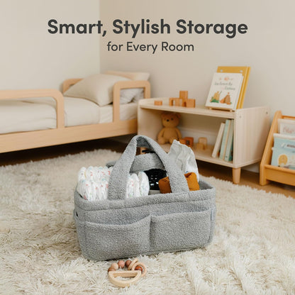 Baby Diaper Caddy Organizer, Nursery Fleece Basket