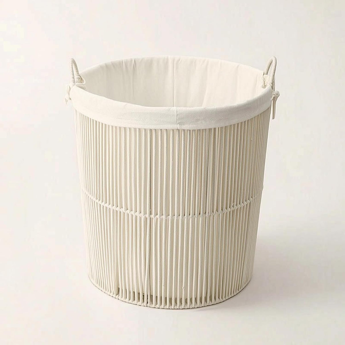 Laundry Hamper Minimalist Rope Hamper Woven Rope Basket with Liner for Families, S