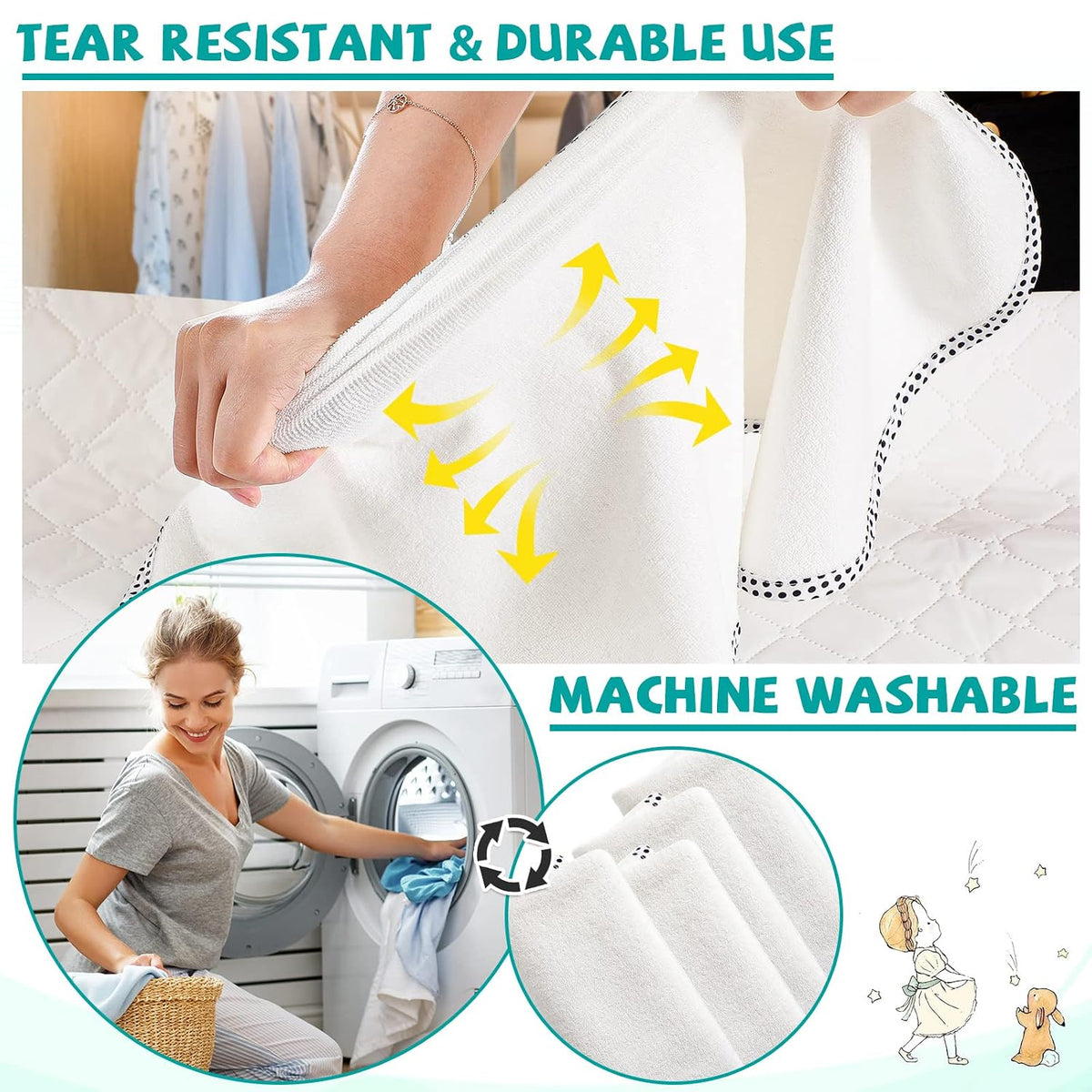 12 Pack Baby Waterproof Changing Pad Liners Portable