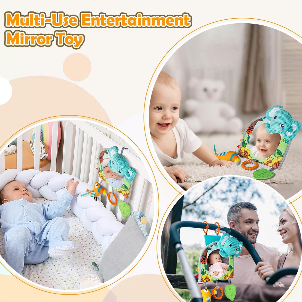 Car Seat Toy, Baby Car Mirror Toy for Rear Facing