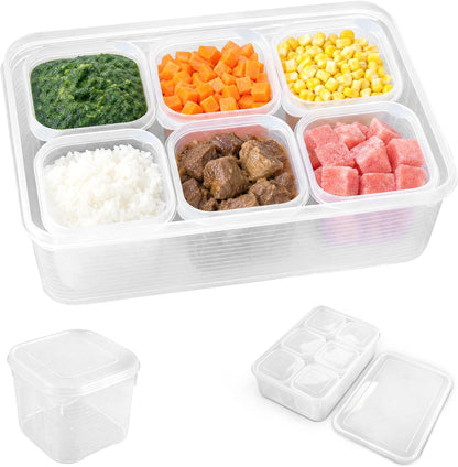 Reusable Food Storage Container Freezer, Microwave Safe Leakproof Sealed Meal Prep Box Transparent Stackable Organizer For Soup Fruit Vegetable Baby Food
