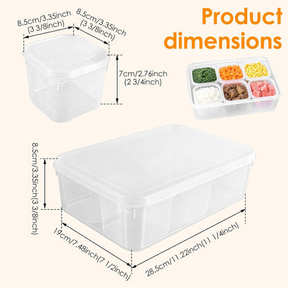 Reusable Food Storage Container Freezer, Microwave Safe Leakproof Sealed Meal Prep Box Transparent Stackable Organizer For Soup Fruit Vegetable Baby Food