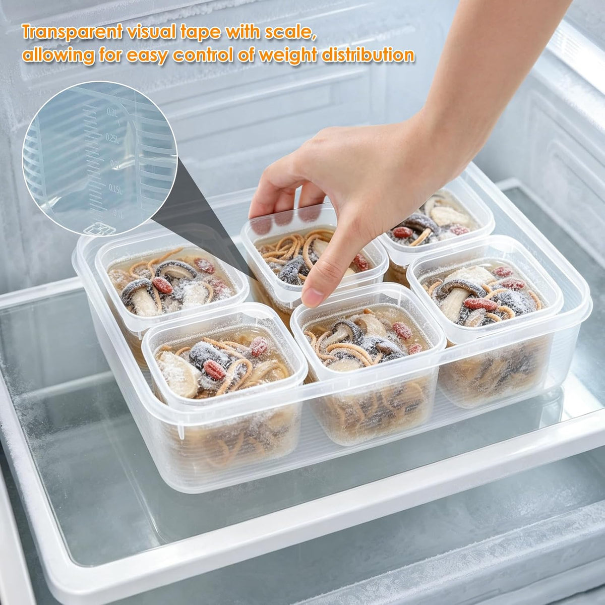 Reusable Food Storage Container Freezer, Microwave Safe Leakproof Sealed Meal Prep Box Transparent Stackable Organizer For Soup Fruit Vegetable Baby Food