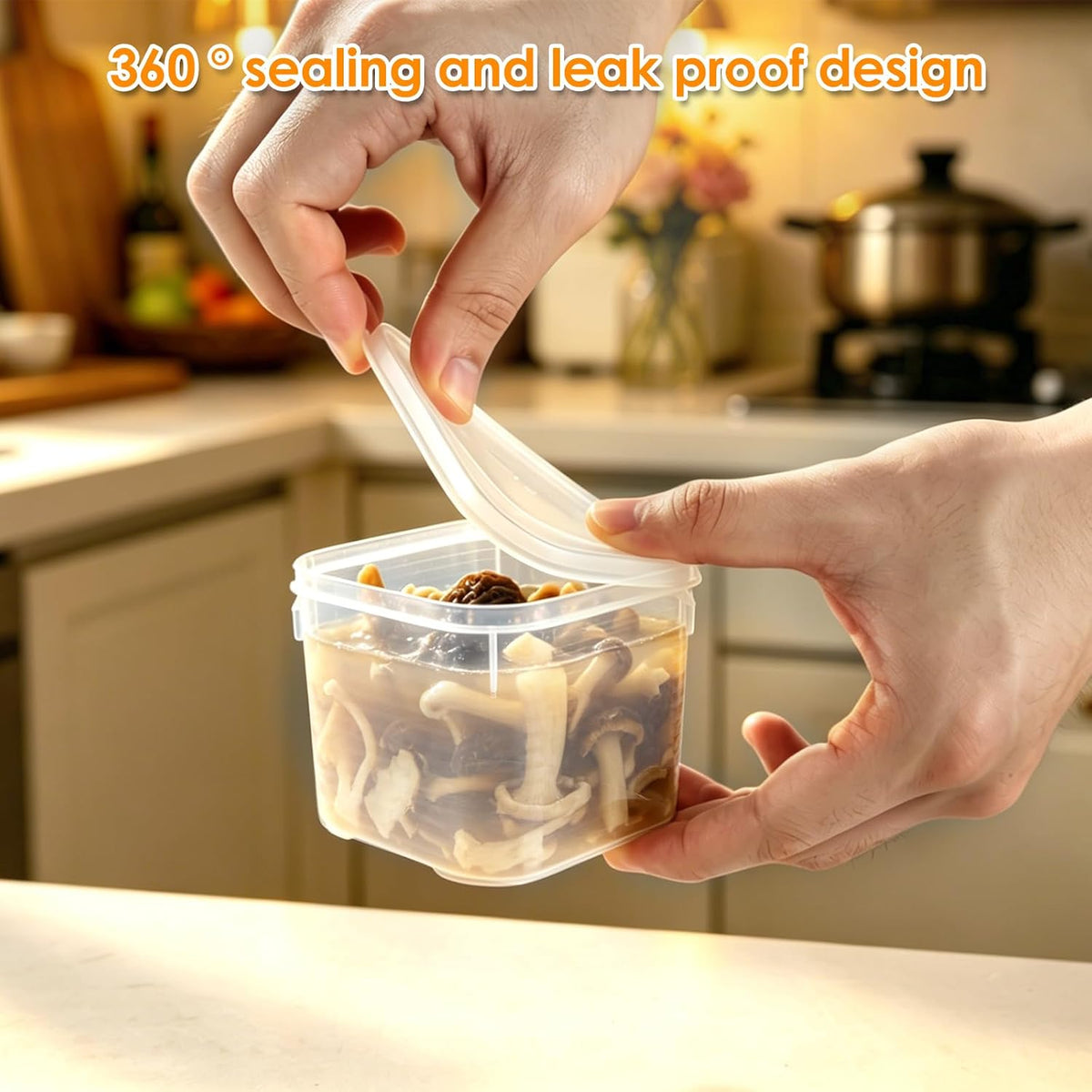 Reusable Food Storage Container Freezer, Microwave Safe Leakproof Sealed Meal Prep Box Transparent Stackable Organizer For Soup Fruit Vegetable Baby Food