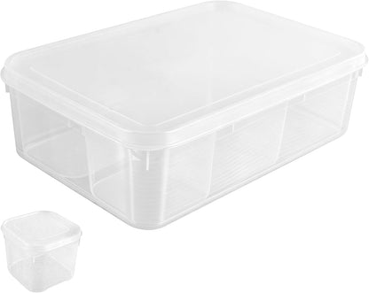Reusable Food Storage Container Freezer, Microwave Safe Leakproof Sealed Meal Prep Box Transparent Stackable Organizer For Soup Fruit Vegetable Baby Food