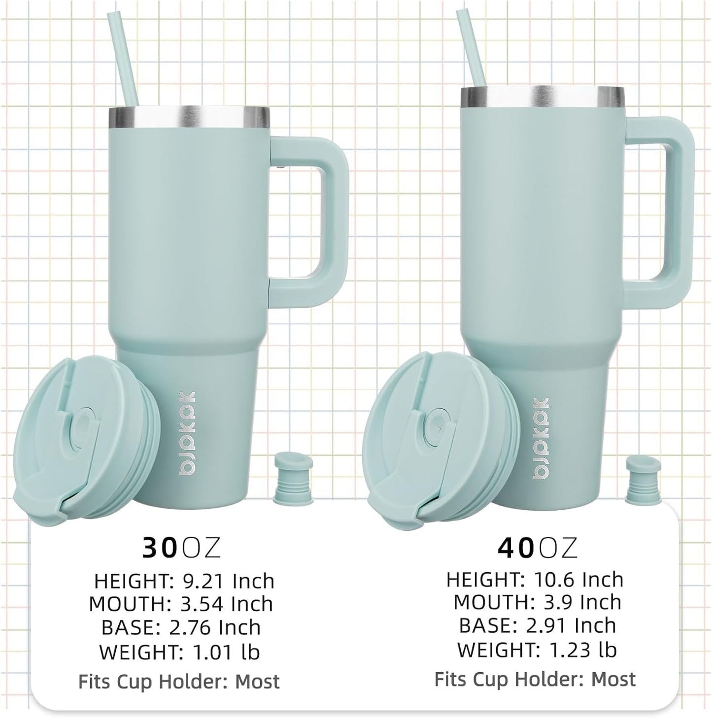 30 oz Insulated Tumbler with Handle & Straw, Stainless Steel | Double Wall Vacuum Insulation, Leak Proof, BPA Free, Dishwasher Safe, Cupholder Friendly, Travel & Outdoor, Bubble Gum