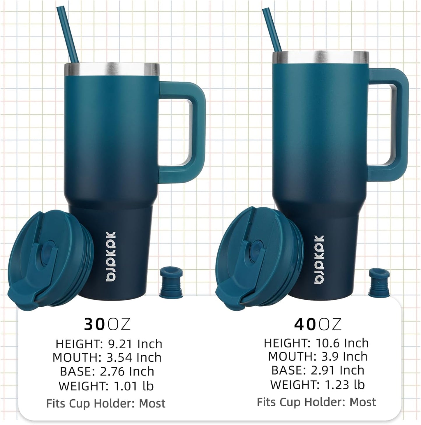 30 oz Insulated Tumbler with Handle & Straw, Stainless Steel | Double Wall Vacuum Insulation, Leak Proof, BPA Free, Dishwasher Safe, Cupholder Friendly, Travel & Outdoor, Bubble Gum