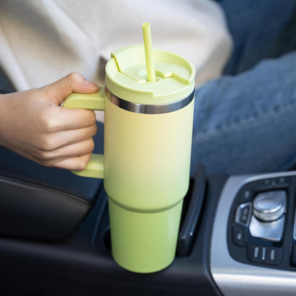 30 oz Insulated Tumbler with Handle & Straw, Stainless Steel | Double Wall Vacuum Insulation, Leak Proof, BPA Free, Dishwasher Safe, Cupholder Friendly, Travel & Outdoor, Bubble Gum