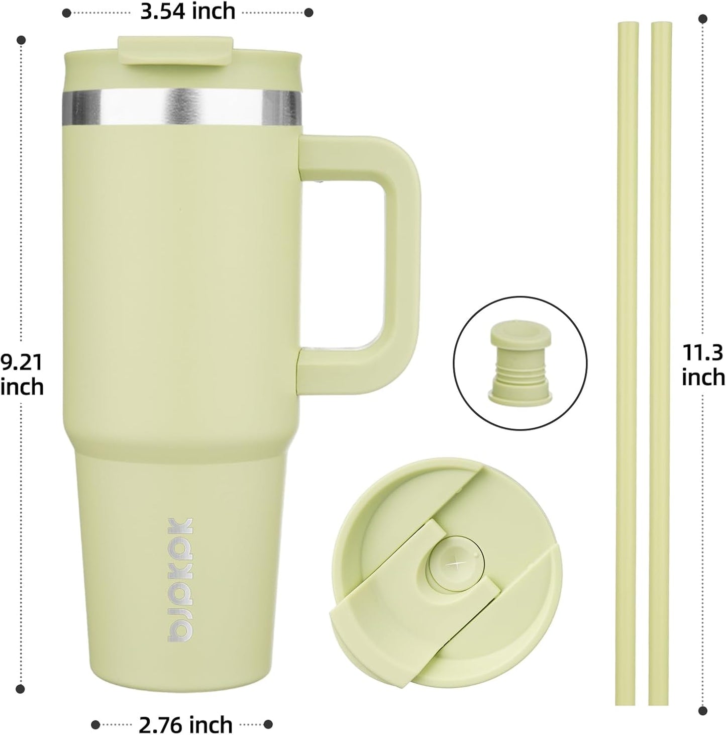 30 oz Insulated Tumbler with Handle & Straw, Stainless Steel | Double Wall Vacuum Insulation, Leak Proof, BPA Free, Dishwasher Safe, Cupholder Friendly, Travel & Outdoor, Bubble Gum