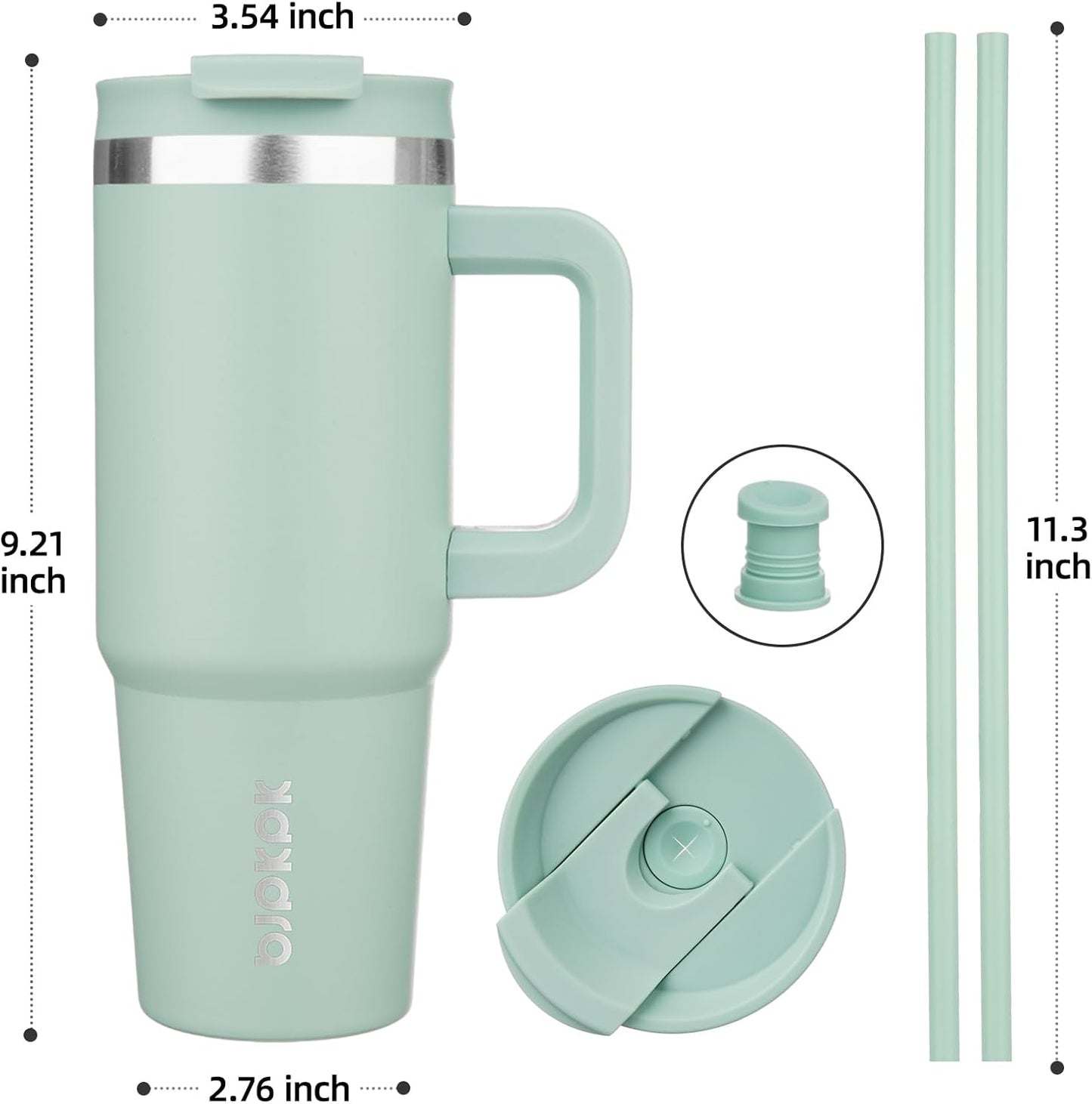30 oz Insulated Tumbler with Handle & Straw, Stainless Steel | Double Wall Vacuum Insulation, Leak Proof, BPA Free, Dishwasher Safe, Cupholder Friendly, Travel & Outdoor, Bubble Gum