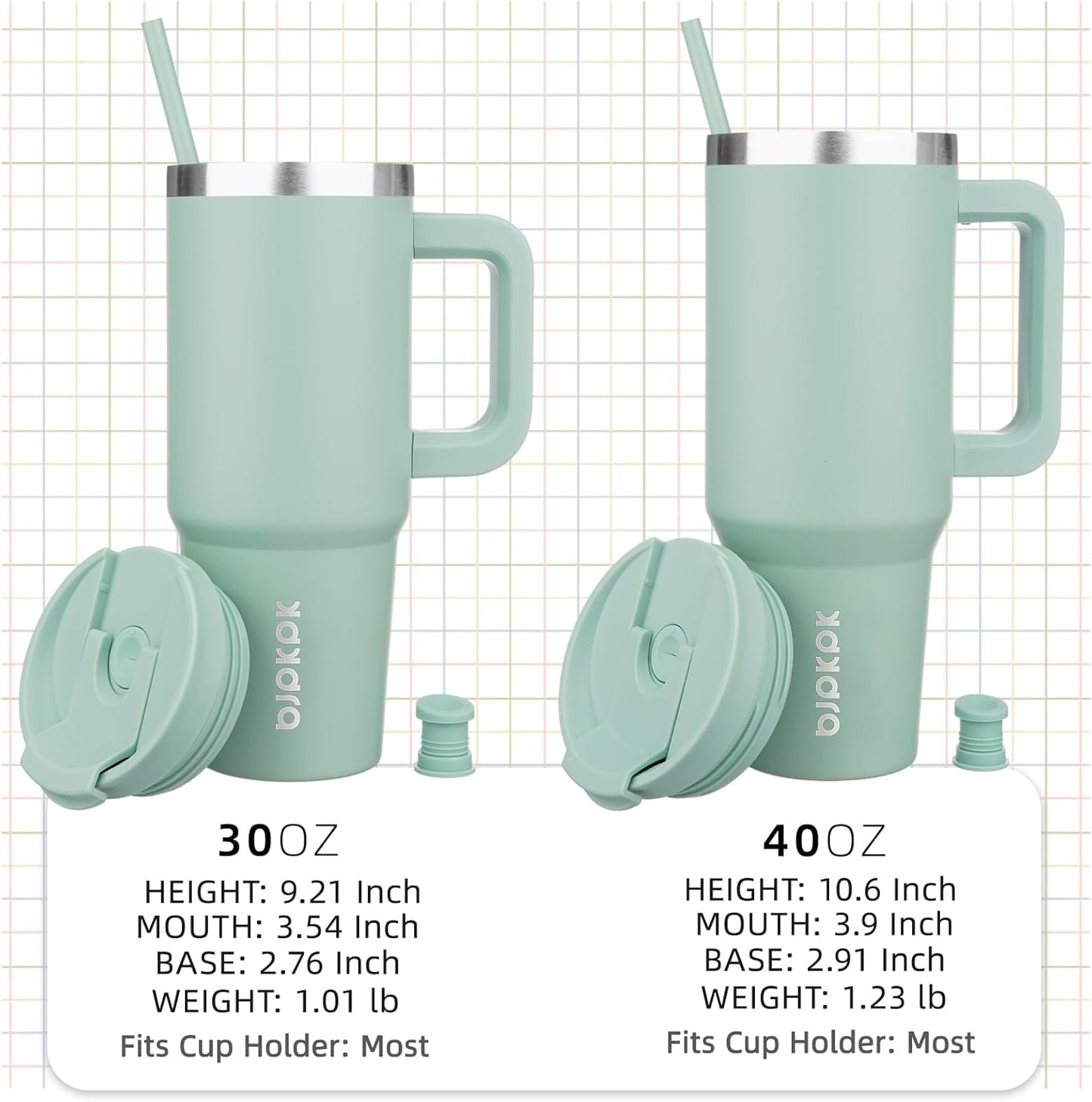 30 oz Insulated Tumbler with Handle & Straw, Stainless Steel | Double Wall Vacuum Insulation, Leak Proof, BPA Free, Dishwasher Safe, Cupholder Friendly, Travel & Outdoor, Bubble Gum