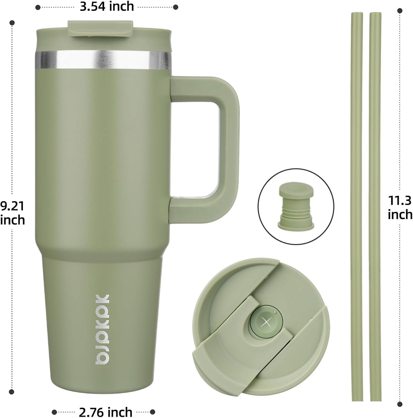 30 oz Insulated Tumbler with Handle & Straw, Stainless Steel | Double Wall Vacuum Insulation, Leak Proof, BPA Free, Dishwasher Safe, Cupholder Friendly, Travel & Outdoor, Bubble Gum