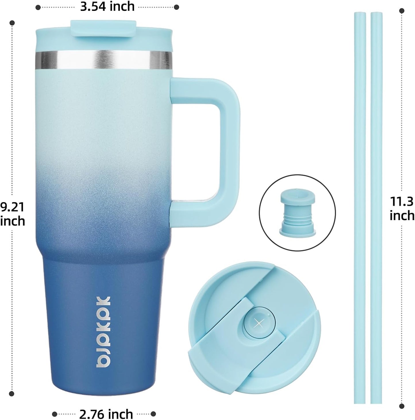 30 oz Insulated Tumbler with Handle & Straw, Stainless Steel | Double Wall Vacuum Insulation, Leak Proof, BPA Free, Dishwasher Safe, Cupholder Friendly, Travel & Outdoor, Bubble Gum