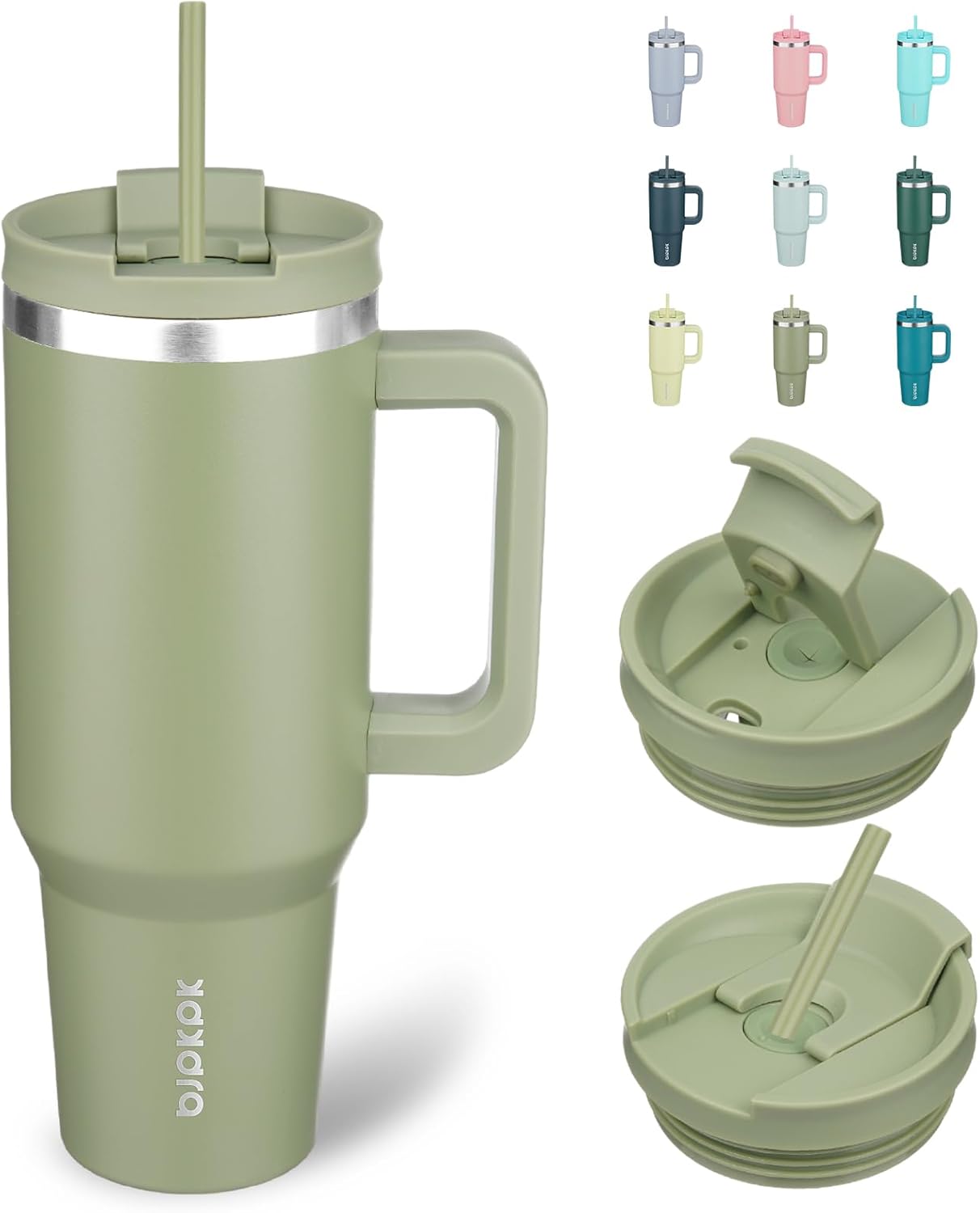 30 oz Insulated Tumbler with Handle & Straw, Stainless Steel | Double Wall Vacuum Insulation, Leak Proof, BPA Free, Dishwasher Safe, Cupholder Friendly, Travel & Outdoor, Bubble Gum