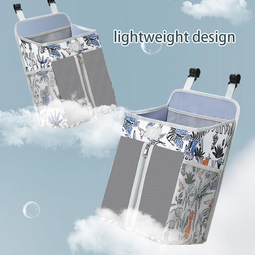 Changing Table Diaper Organizer, Nursery Caddy Organizer for Cribs Playard Baby Essentials Storage, Oxford Fabric Baby Bedside Hanging Storage Bag with Organized Compartments