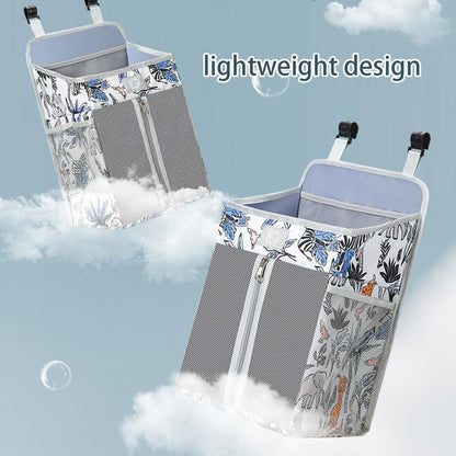 Changing Table Diaper Organizer, Nursery Caddy Organizer for Cribs Playard Baby Essentials Storage, Oxford Fabric Baby Bedside Hanging Storage Bag with Organized Compartments