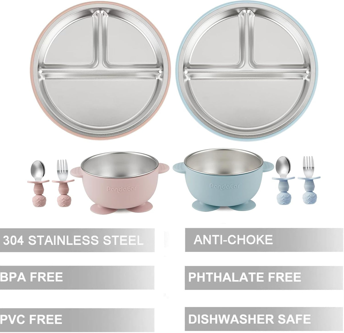 8PCS Baby Feeding Set & 6 Pack Silicone Baby Spoons