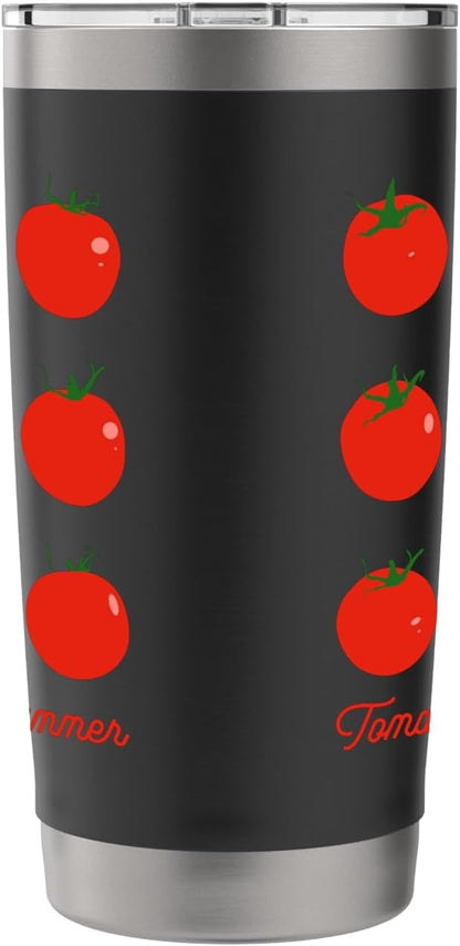 Tomato Girl Summer Cute Grid Retro Fruitcore Aesthetic Stainless Steel Insulated Tumbler