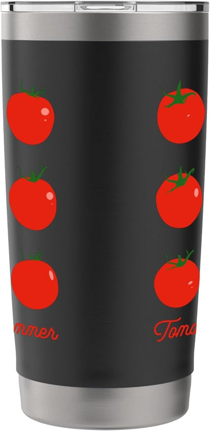 Tomato Girl Summer Cute Grid Retro Fruitcore Aesthetic Stainless Steel Insulated Tumbler