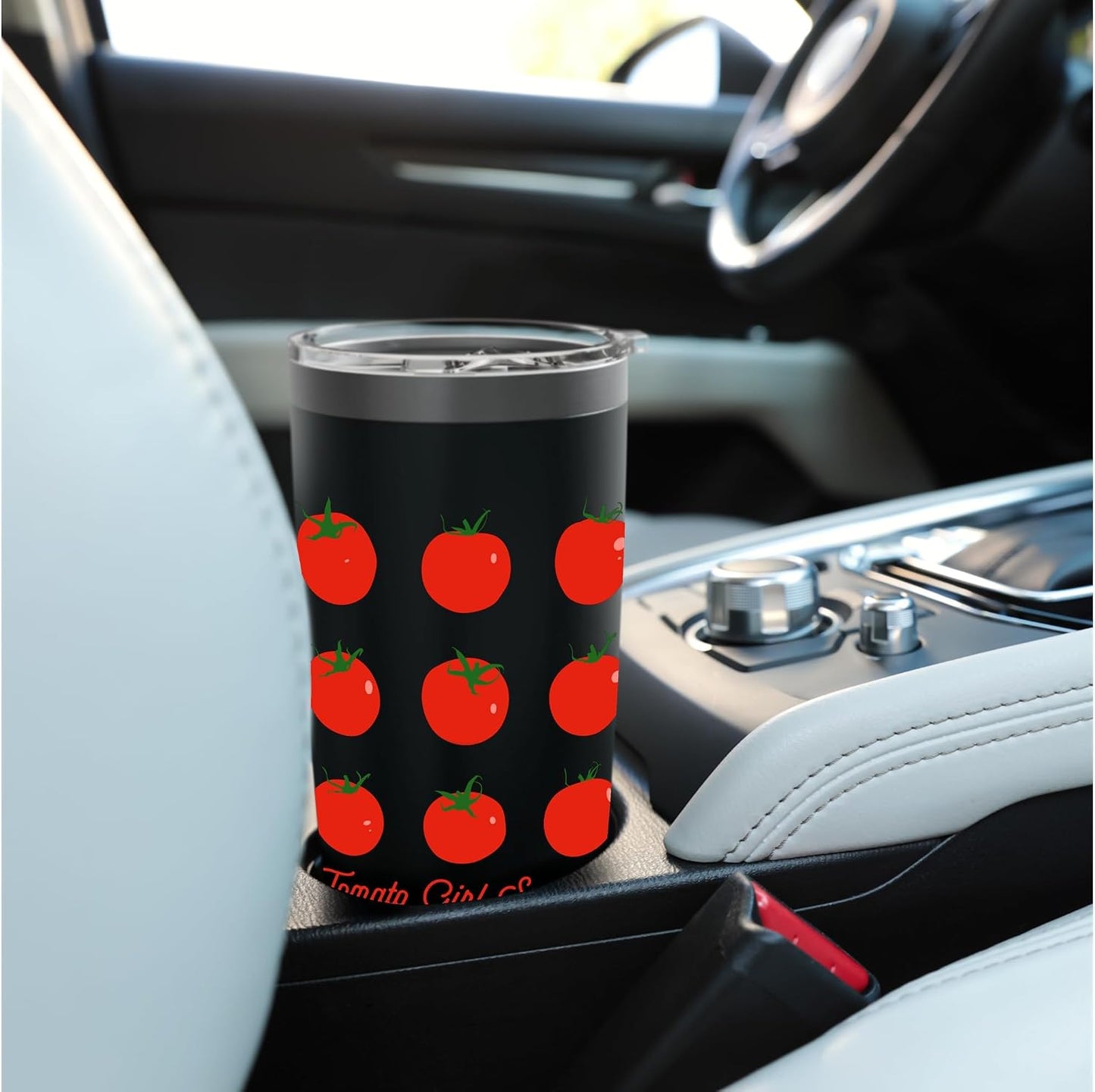 Tomato Girl Summer Cute Grid Retro Fruitcore Aesthetic Stainless Steel Insulated Tumbler