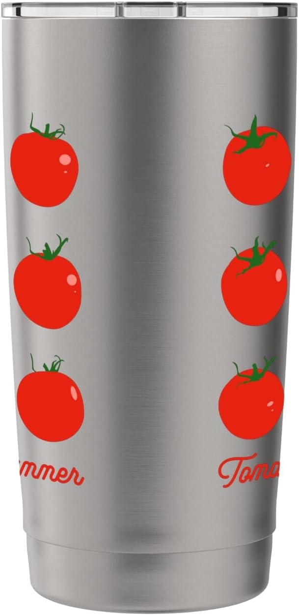 Tomato Girl Summer Cute Grid Retro Fruitcore Aesthetic Stainless Steel Insulated Tumbler