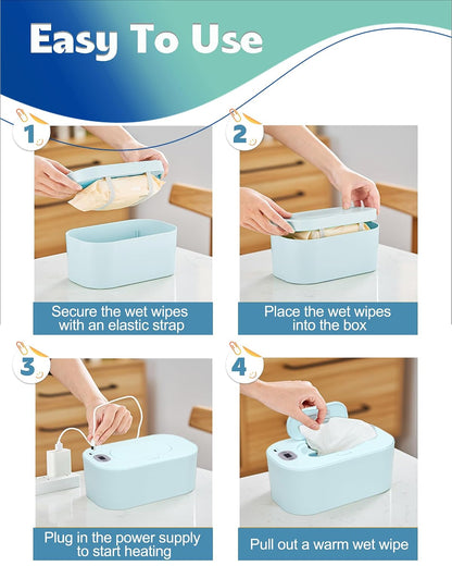 Banapoy Baby Wipe Warmer, USB Powered Dispenser, White
