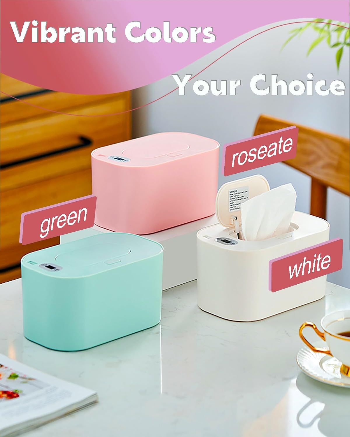 Banapoy Baby Wipe Warmer, USB Powered Dispenser, White