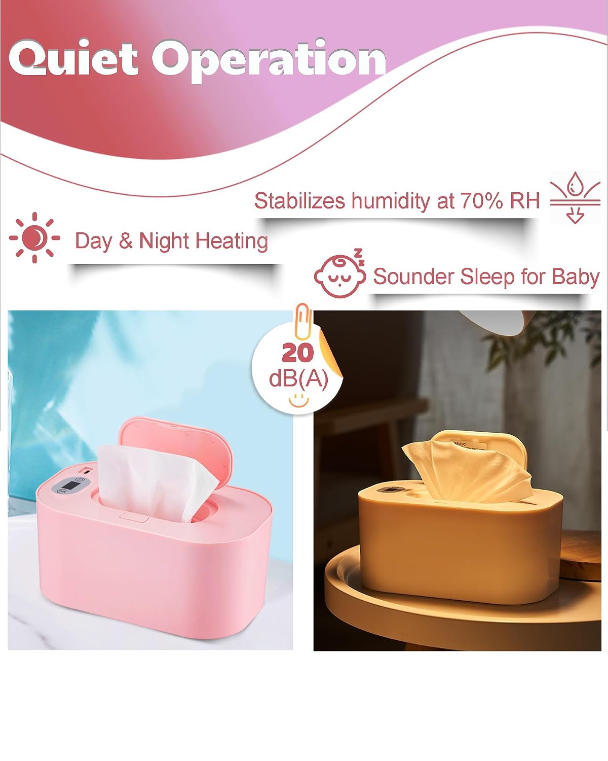Banapoy Baby Wipe Warmer, USB Powered Dispenser, White