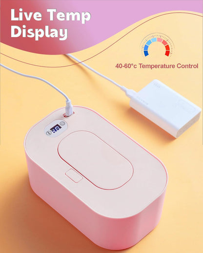 Banapoy Baby Wipe Warmer, USB Powered Dispenser, White
