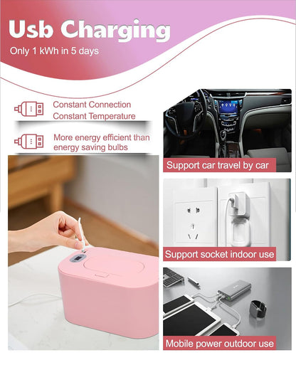 Banapoy Baby Wipe Warmer, USB Powered Dispenser, White