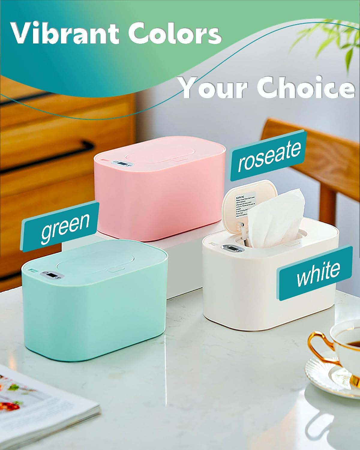 Banapoy Baby Wipe Warmer, USB Powered Dispenser, White
