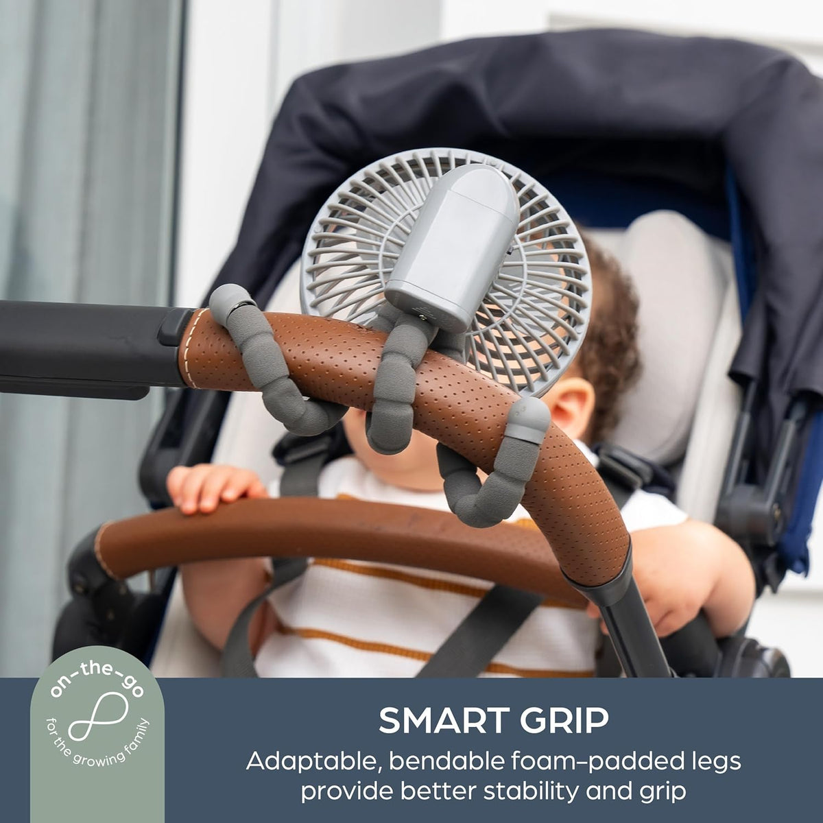 Smart Grip Deluxe Fan, Octopus Wrap Around Legs, Adjustable, Battery Operated