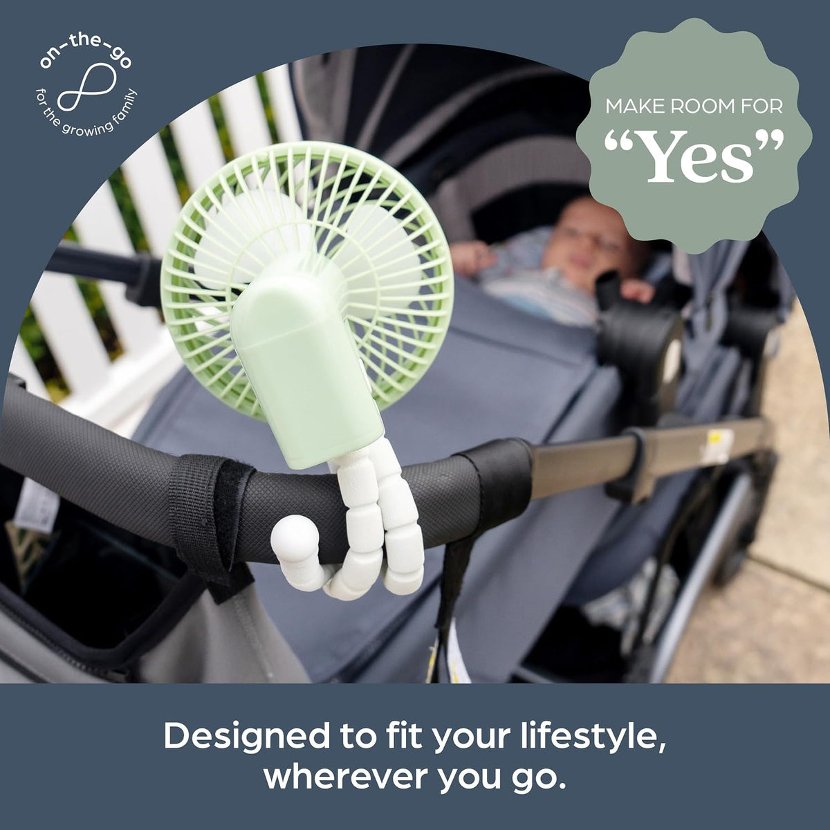 Smart Grip Deluxe Fan, Octopus Wrap Around Legs, Adjustable, Battery Operated