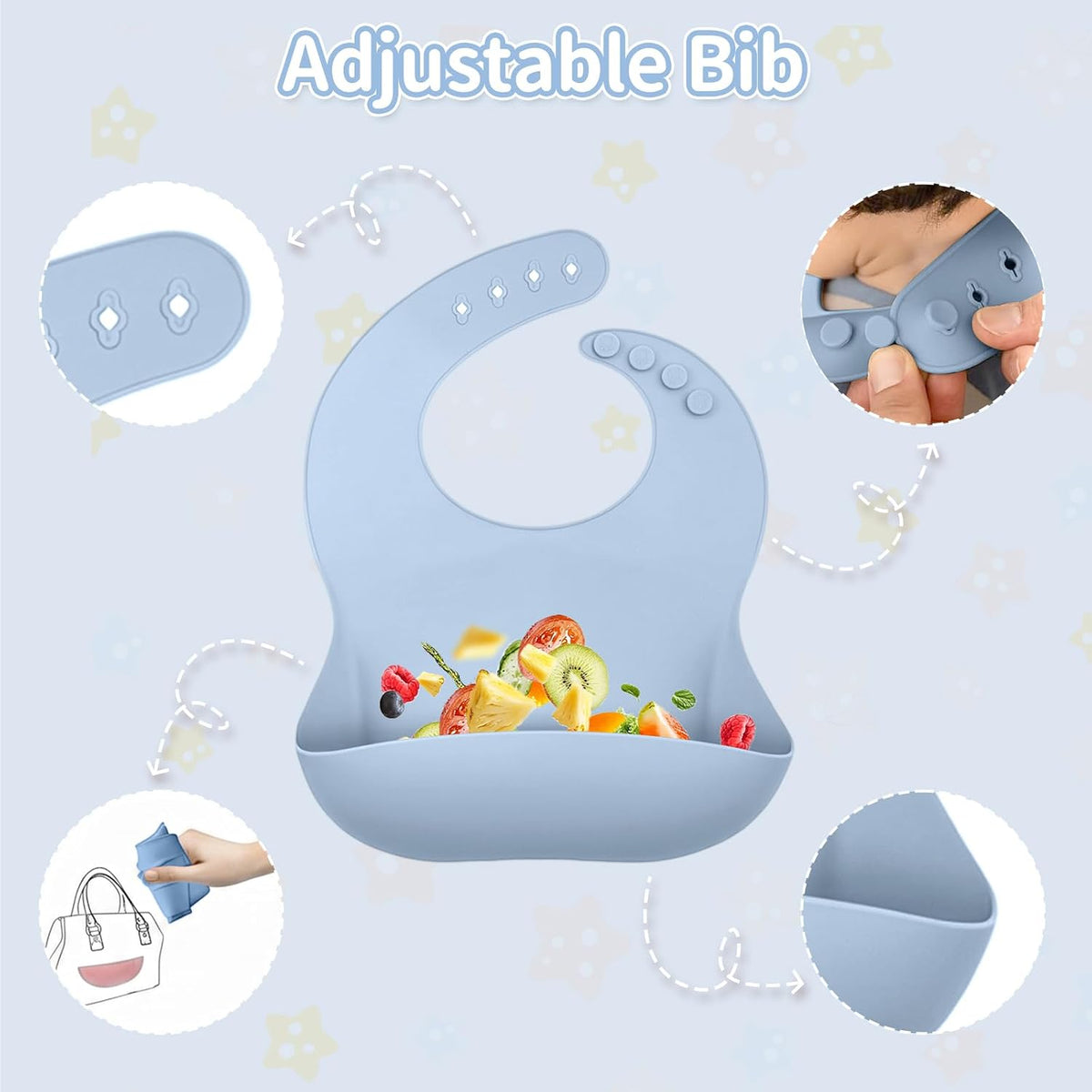 5-in-1 Stainless Steel Baby Feeding Set with Suction Plate & Spoon