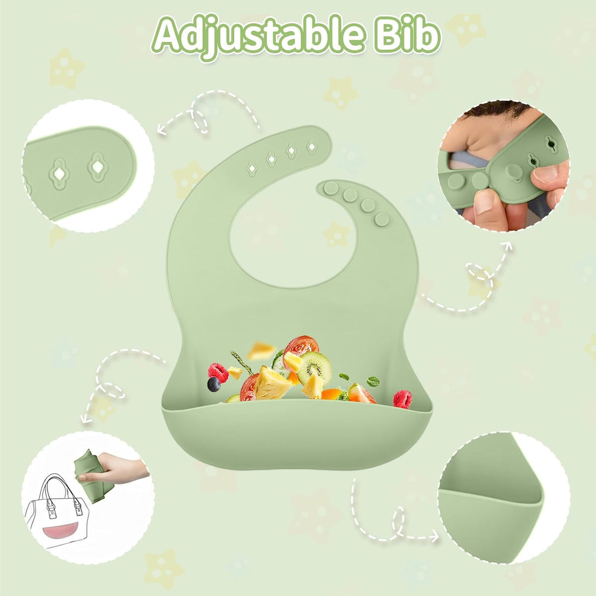 5-in-1 Stainless Steel Baby Feeding Set with Suction Plate & Spoon