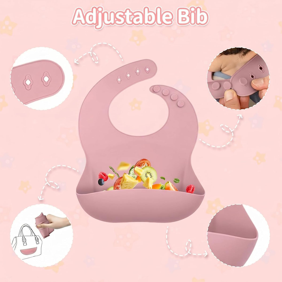 5-in-1 Stainless Steel Baby Feeding Set with Suction Plate & Spoon