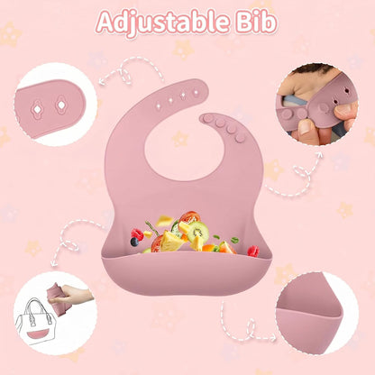 5-in-1 Stainless Steel Baby Feeding Set with Suction Plate & Spoon