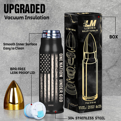 Space Force Gifts, Patriotic Tumbler, 17Oz Water Bottle with American Flag Style, Space Force Tumbler, American Flag Style Insulated Drinkware Gifts for Men, Dad, Husband, Grandpa, Veteran