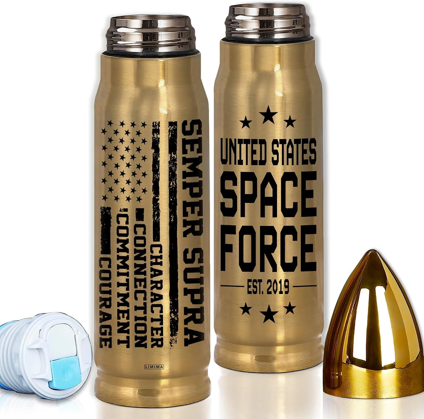 Space Force Gifts, Patriotic Tumbler, 17Oz Water Bottle with American Flag Style, Space Force Tumbler, American Flag Style Insulated Drinkware Gifts for Men, Dad, Husband, Grandpa, Veteran