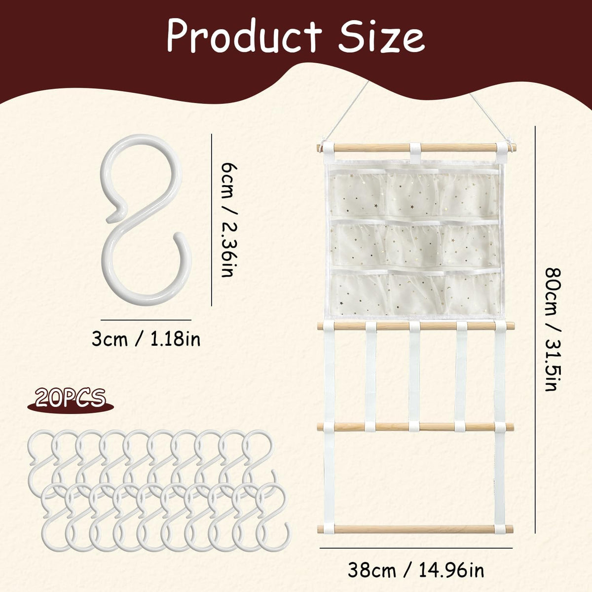 Headband Holder Bows Organizer for Girls | High Capacity Wall Mounted Hair Accessories Organizer Holder for Hair Bows & Clips | Girls Room Wall Decor