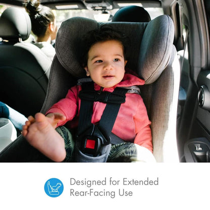Foonf Convertible Car Seat with Rigid Latch, Crumple Zone Safety System, Adjustable Headrest, Reclining Design, Anti-Rebound Bar & Flame Retardant-Free (Latte Ziip)