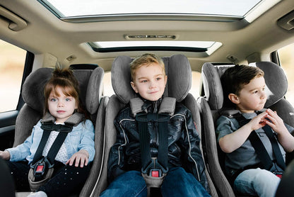 Foonf Convertible Car Seat with Rigid Latch, Crumple Zone Safety System, Adjustable Headrest, Reclining Design, Anti-Rebound Bar & Flame Retardant-Free (Latte Ziip)
