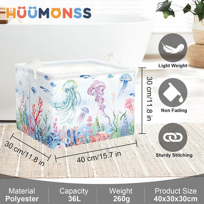 Ocean Animals Baby Laundry Hamper Collapsible Clothes Kids Storage Basket Large Boys Girls Gift Toy Box Bin for Nursery Room, Sea Turtle, 63L