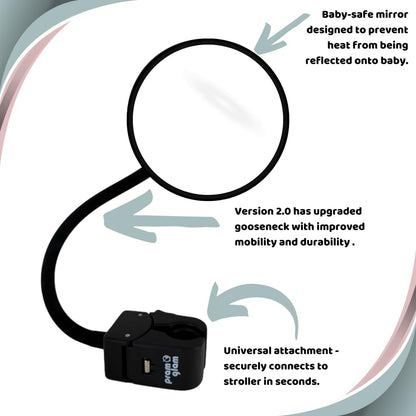 Stroller Mirror - See Your Baby's Face on Stroller Walks. Stroller Accessories to Connect & Engage in Pram or Stroller. Universal Stroller Attachment. ( OG)