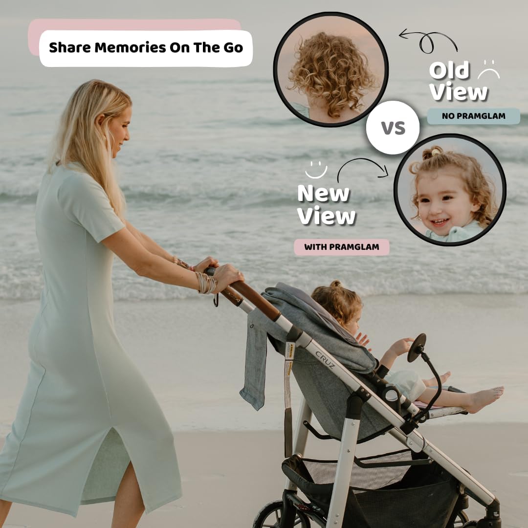 Stroller Mirror - See Your Baby's Face on Stroller Walks. Stroller Accessories to Connect & Engage in Pram or Stroller. Universal Stroller Attachment. ( OG)