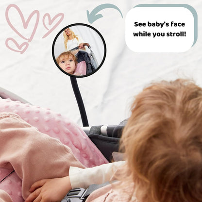 Stroller Mirror - See Your Baby's Face on Stroller Walks. Stroller Accessories to Connect & Engage in Pram or Stroller. Universal Stroller Attachment. ( OG)