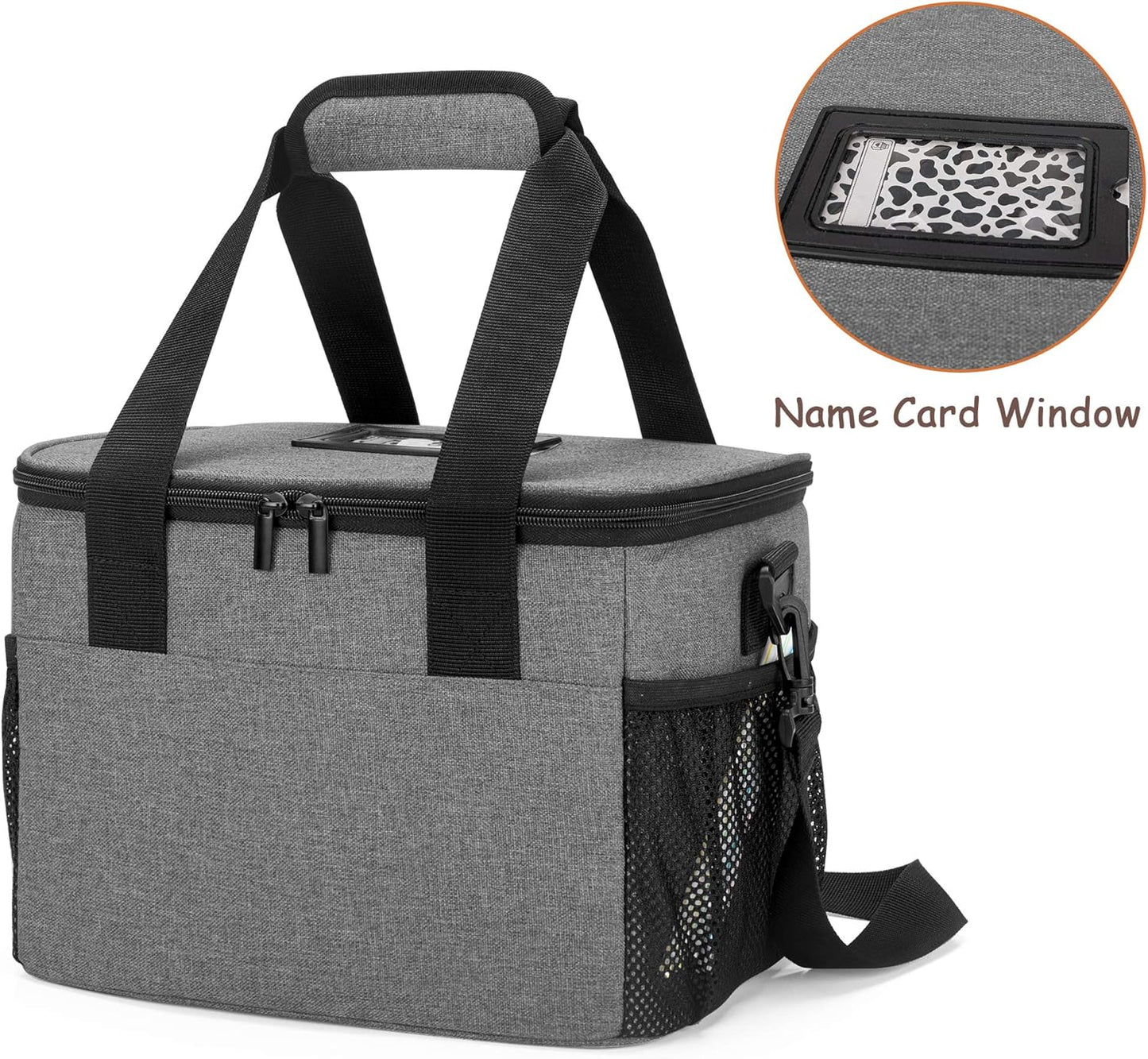 8-Cup Drink Carrier for Delivery Insulated Tote Bag, Black | Adjustable Dividers, Handle & Shoulder Strap,Reusable for Beverages,Food Take Out,Outdoors