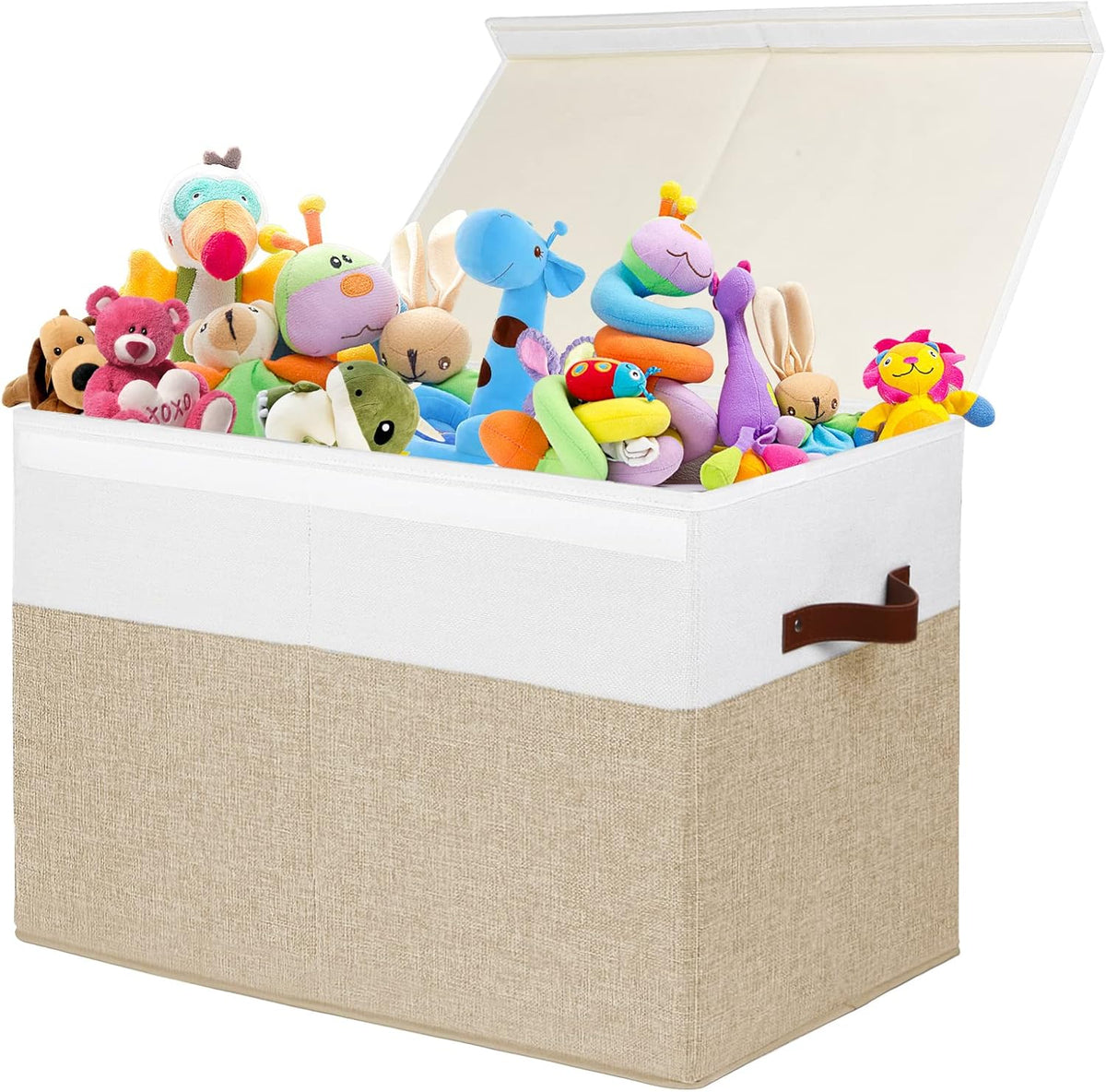 Extra Large Toy Storage Box with Lid,Toy Chest Bin Basket with Dividers