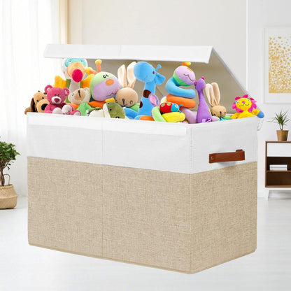 Extra Large Toy Storage Box with Lid,Toy Chest Bin Basket with Dividers